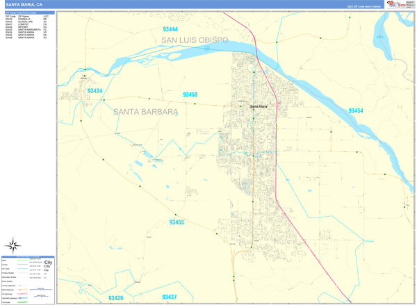 Santa Maria City Digital Map Basic Style